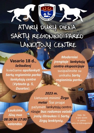 VASARIO 18 D. ATVIRŲ DURŲ DIENA SARTŲ REGIONINIO PARKO LANKYTOJŲ CENTRE