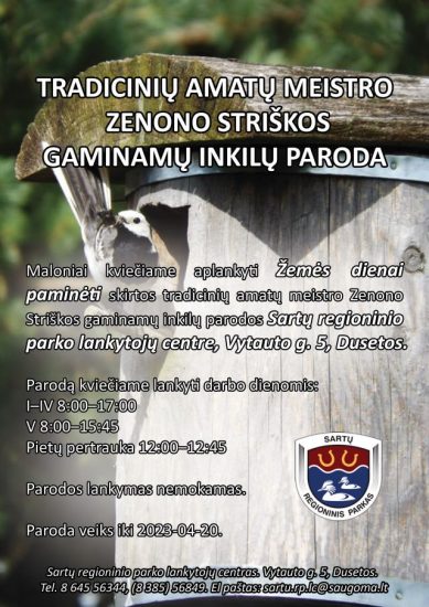 KVIEČIAME APLANKYTI TRADICINIŲ AMATŲ MEISTRO GAMINAMŲ INKILŲ PARODOS!