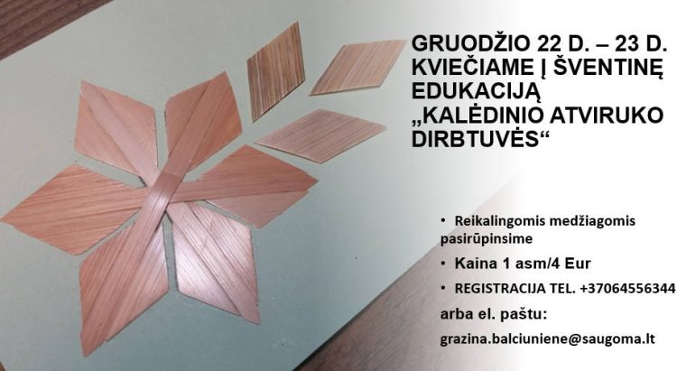 KALĖDINIO ATVIRUKO DIRBTUVĖS