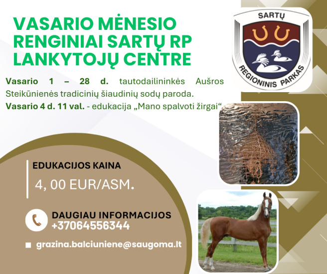 VASARIO MĖNESIO RENGINIAI LANKYTOJŲ CENTRE