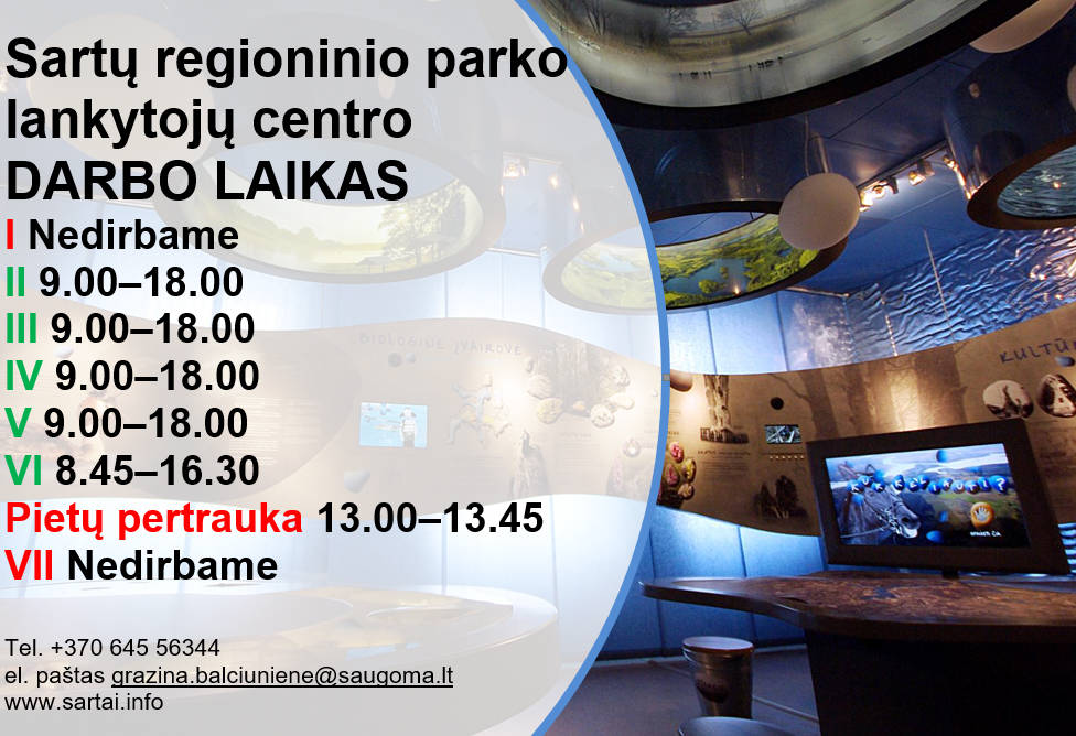 DARBO LAIKAS NUO BALANDŽIO 1-os DIENOS