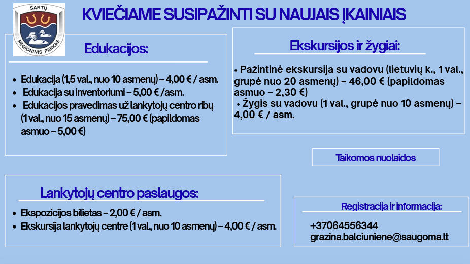 NAUJI TEIKIAMŲ PASLAUGŲ ĮKAINIAI
